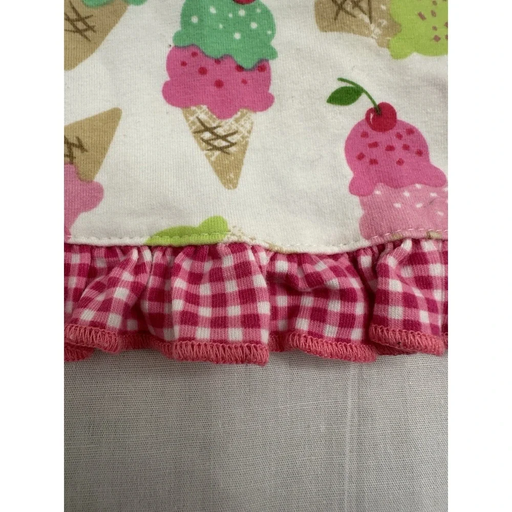 18 Months Baby Set Ice cream Cones Outfit With Cherry's. Ruffle Bottoms To Match